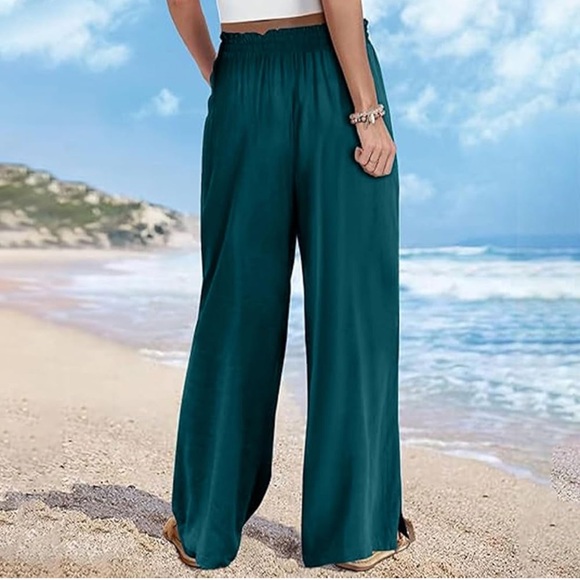 Free People Pants - Free People Teal Wide Leg Pants